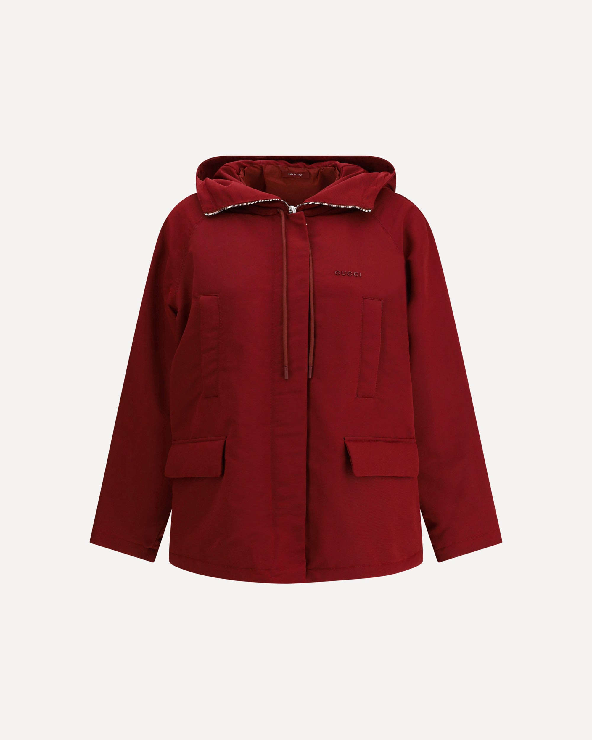 Red Polyester faille Jacket - 1