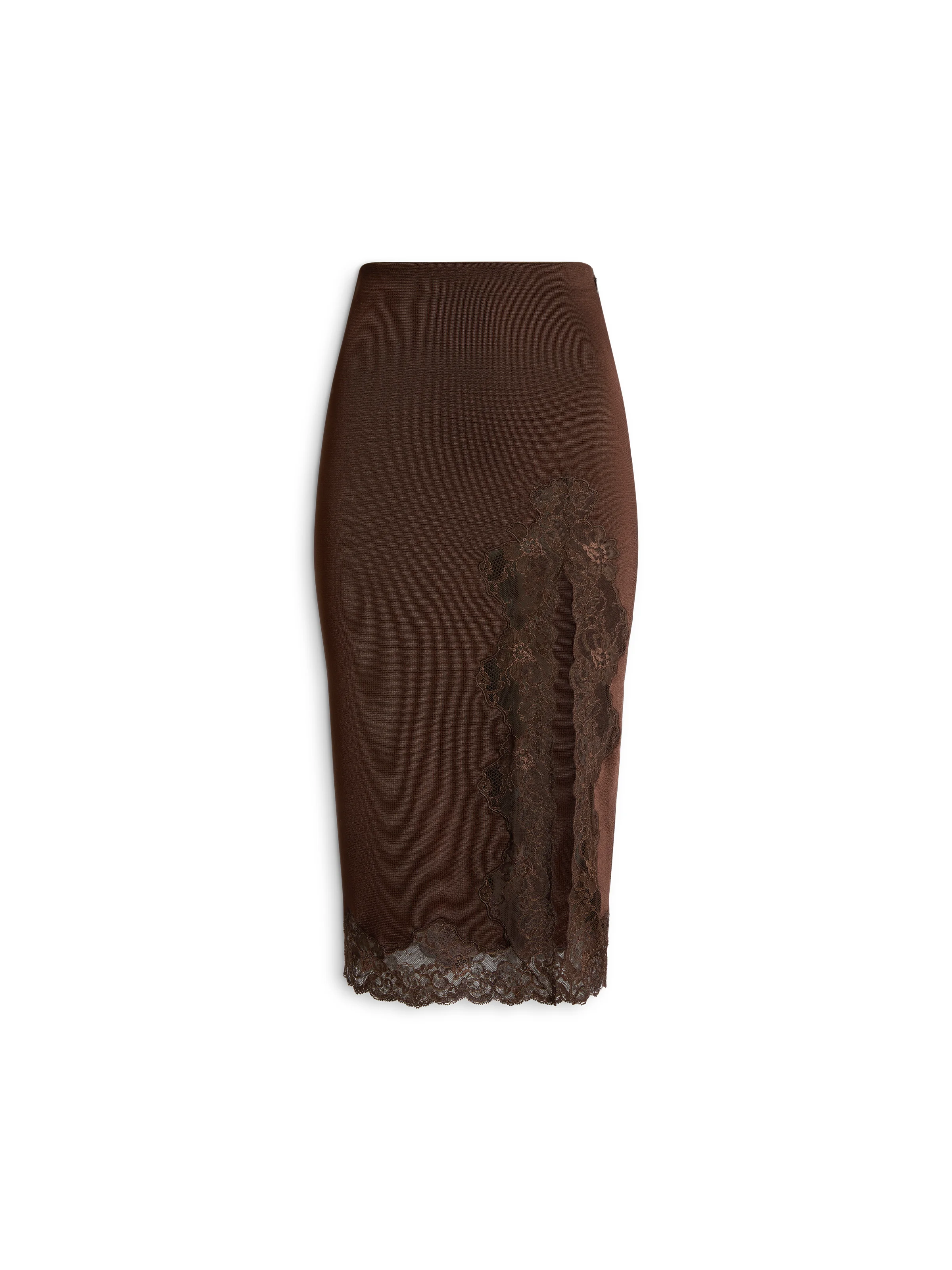 Knit midi skirt with lace - 1