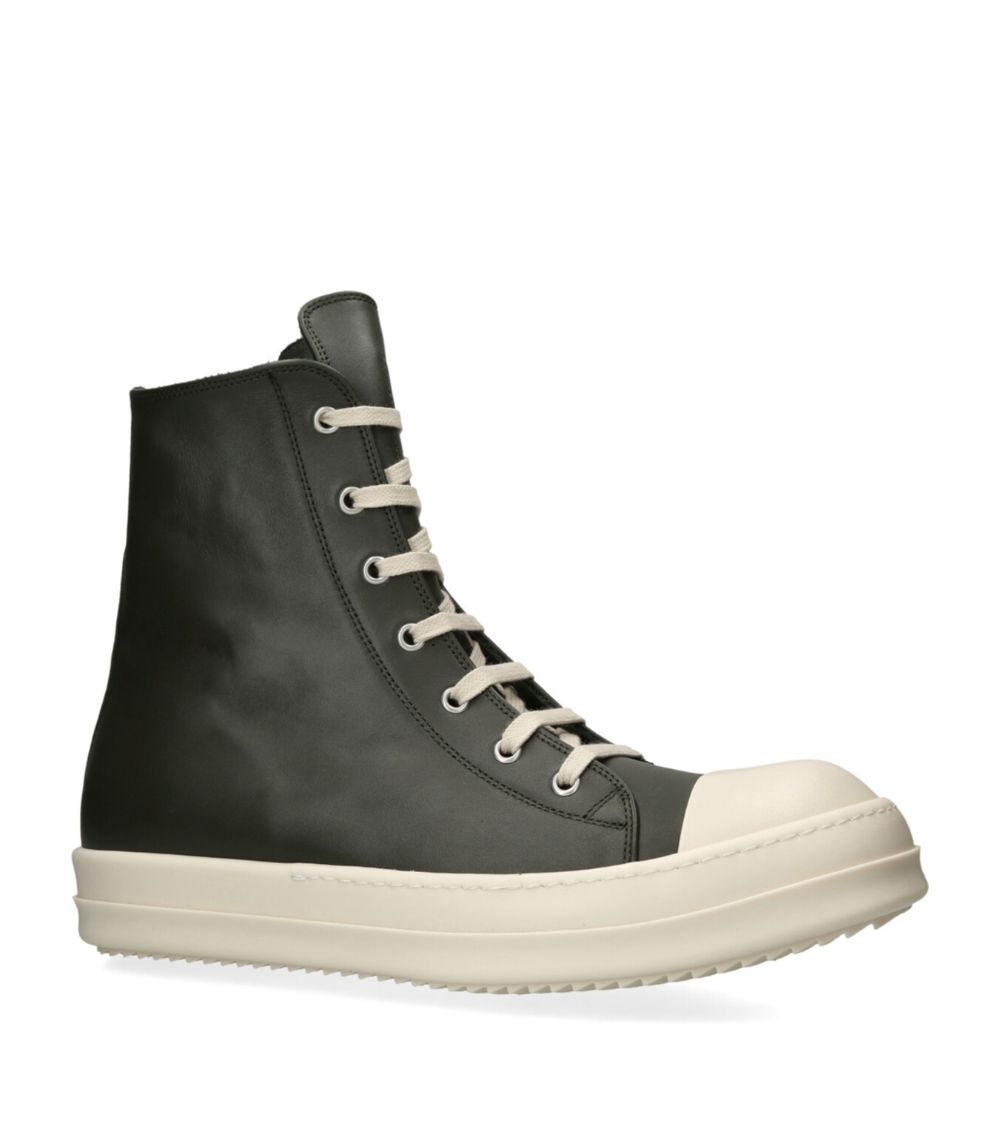 Leather High-Top Sneakers - 3