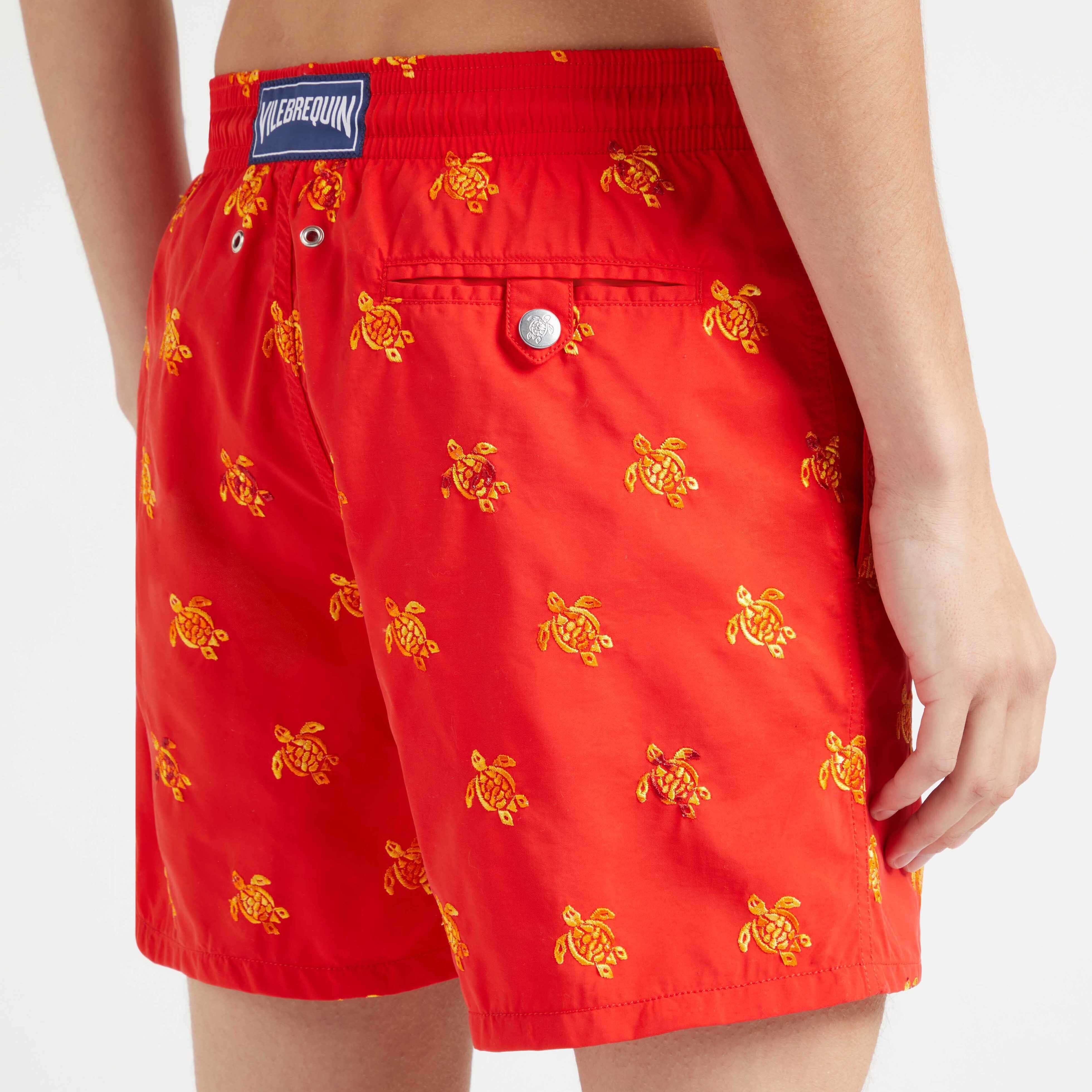 Men Swim Trunks Embroidered Micro Ronde des Tortues Diagonale - Limited Edition - 6
