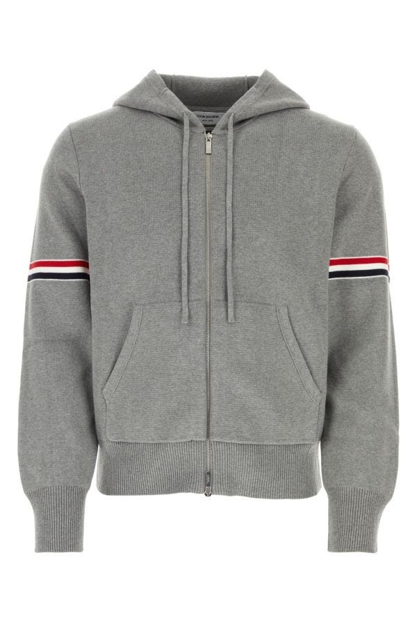 Thom Browne Man Grey Cotton Sweatshirt - 1