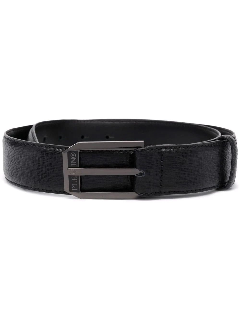 Saffiano leather buckled belt - 1