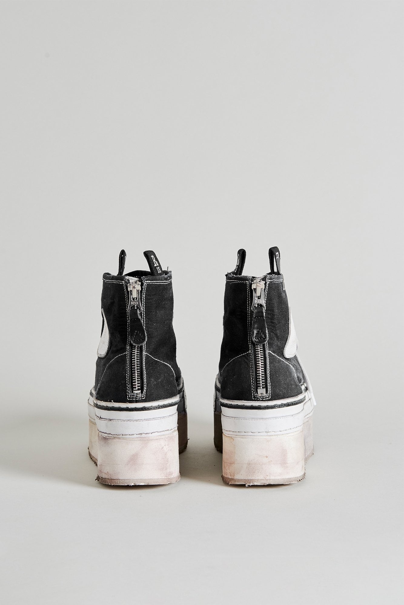 R13 COURTNEY PLATFORM HIGH TOP SNEAKER - BLACK | REVERSIBLE