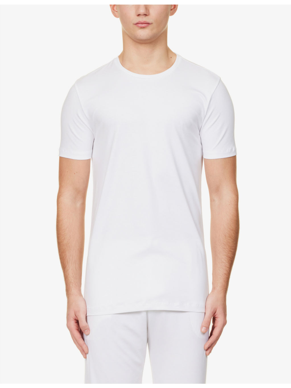 Regular-fit crewneck stretch-cotton T-shirt pack of two - 3