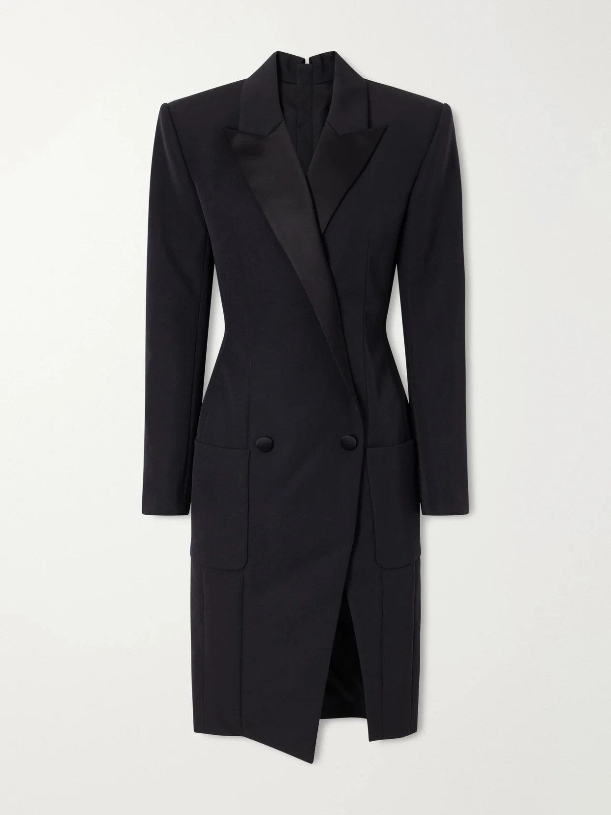 Wool Grain De Poudre Midi Dress - 1
