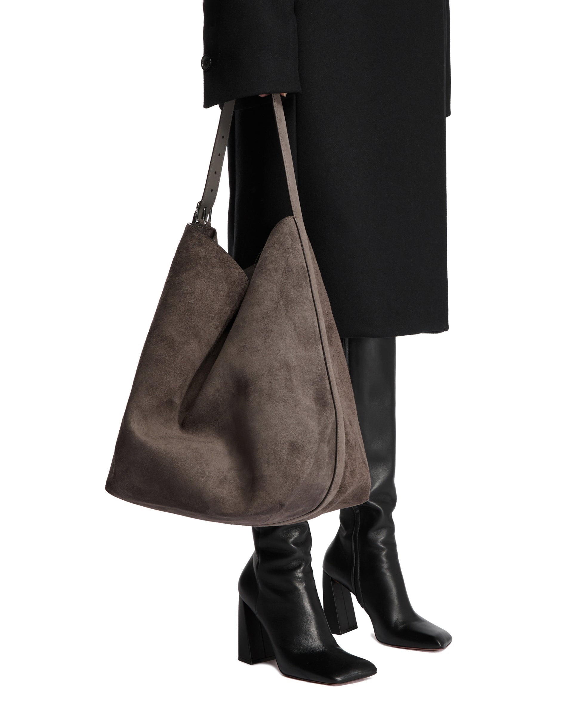 Gray Belted Tote Bag - 4