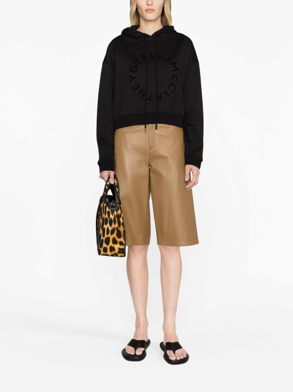 logo-print cropped cotton sweatshirt - 2