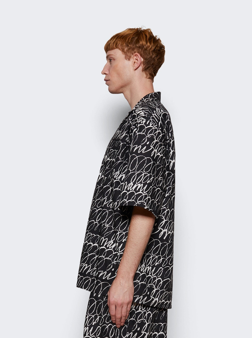 Tropical Wool Bowling Shirt Black - 4