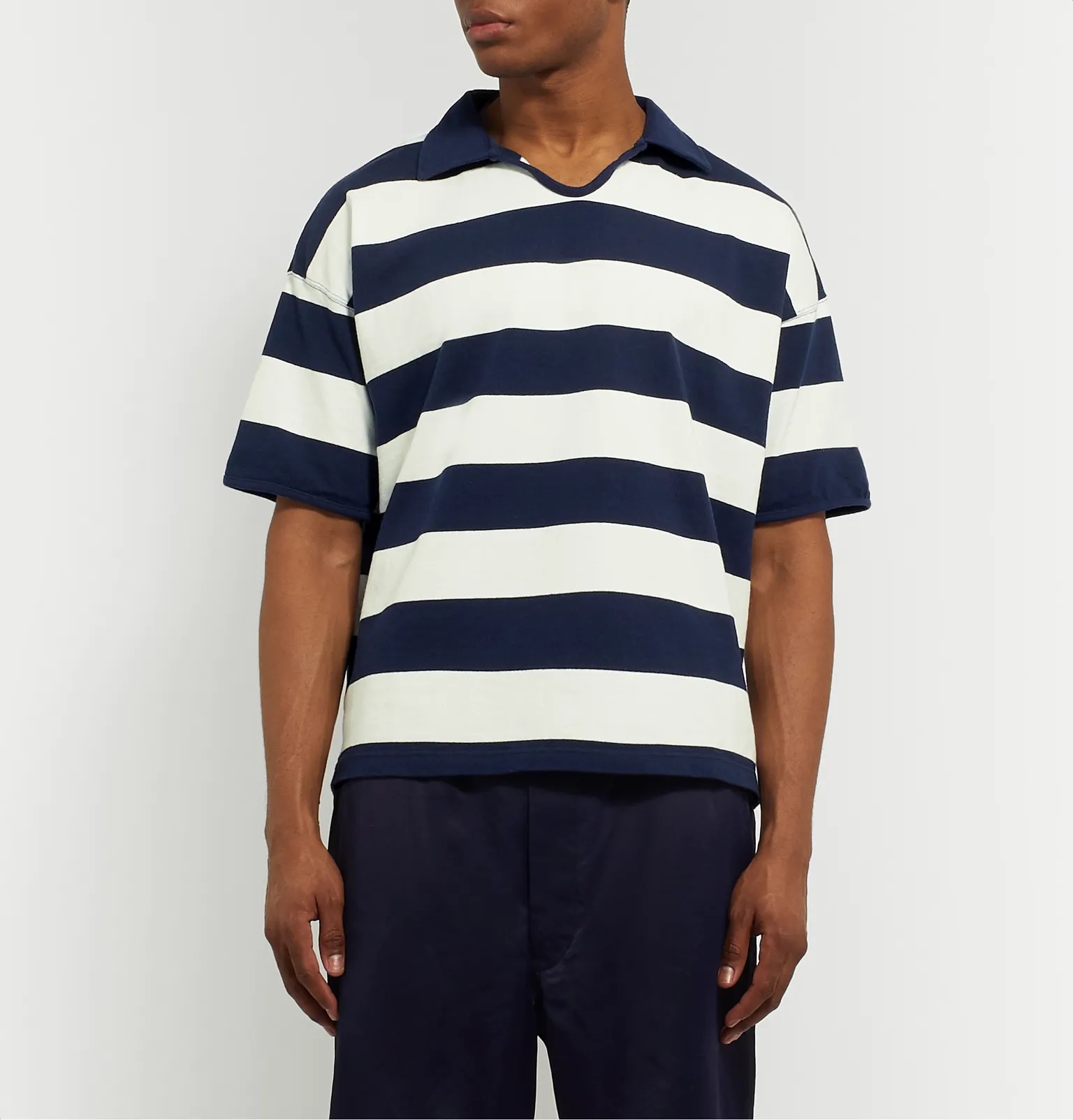 Striped Cotton-Jersey Polo Shirt - 4