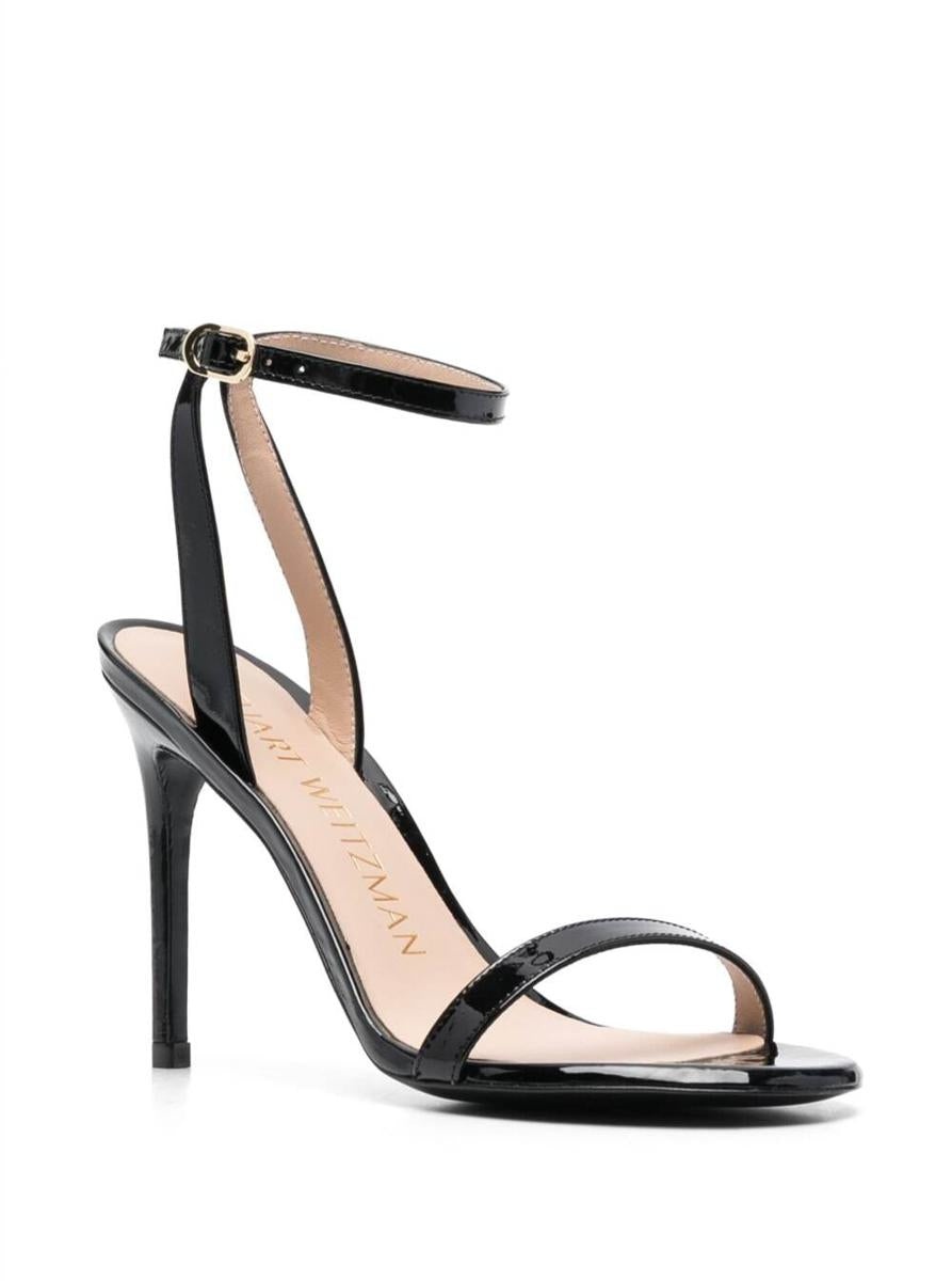 STUART WEITZMAN 'BARELY NUDE' BLACK SANDALS WITH STILETTO HEEL IN PATENT LEATHER WOMAN - 2