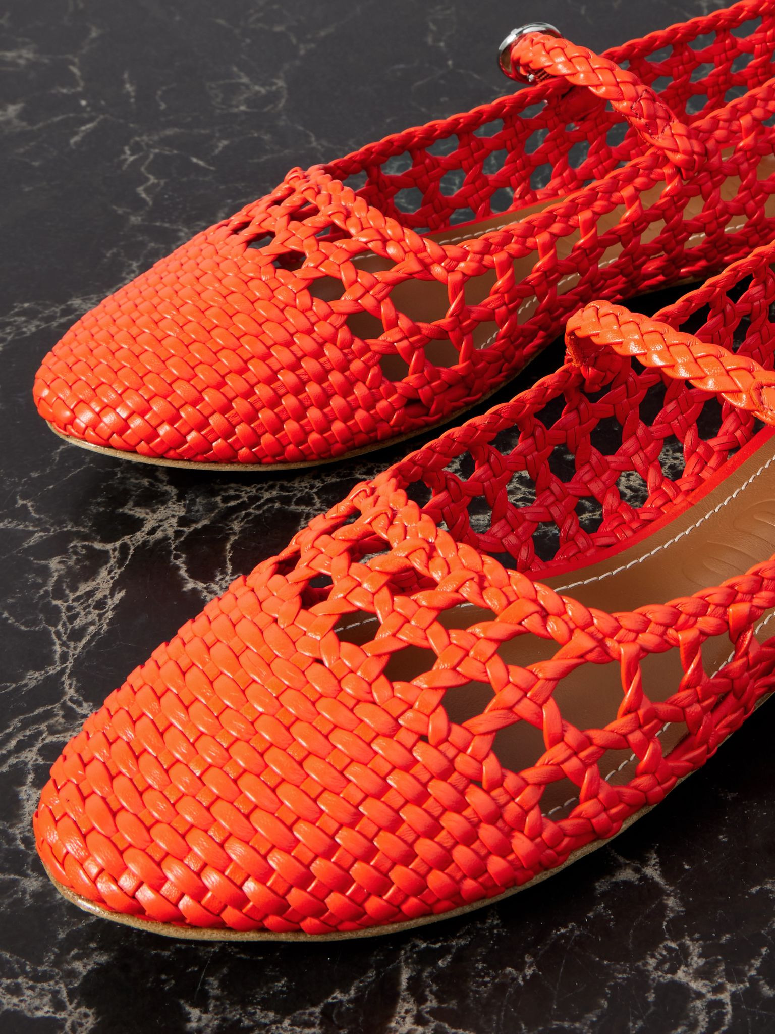 Nell woven leather Mary Jane ballet flats Red - 4