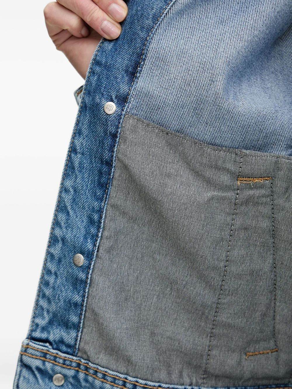 button-fastening denim jacket - 5