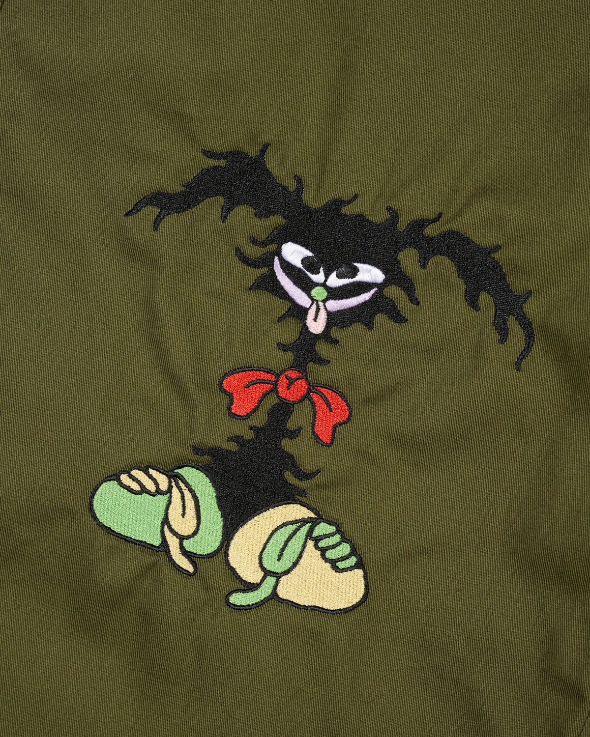Twisted Snout Embroidered Pant - Olive - 3