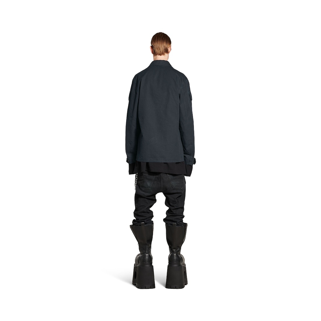 Men's Military Shirt in Dark Grey - 4