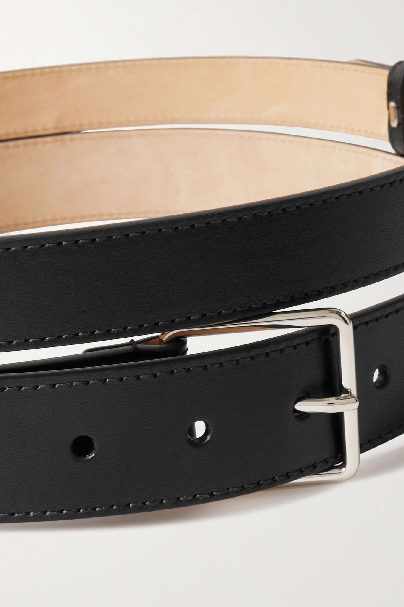 Double-strap leather waist belt - 4