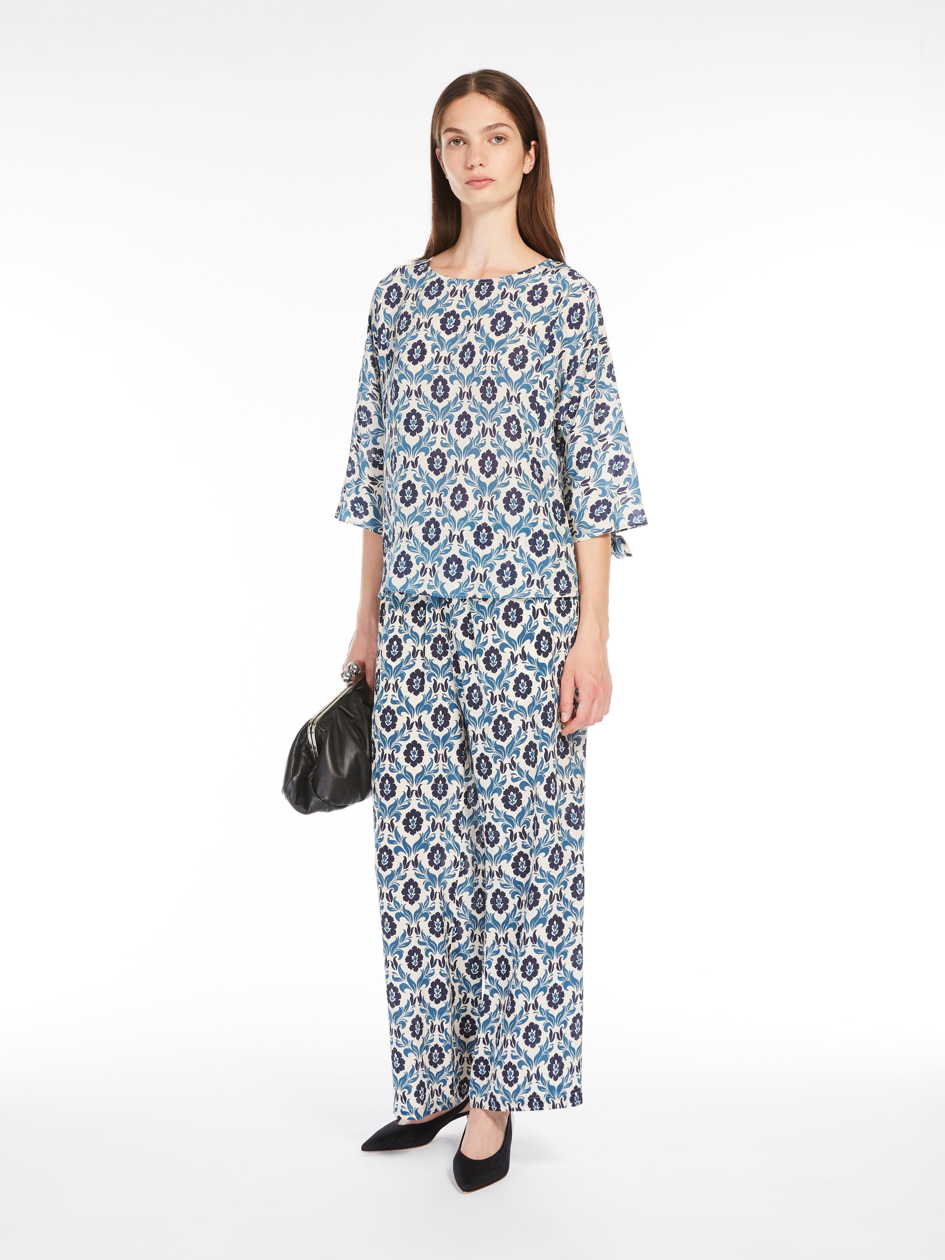 Weekend MaxMara Eusebioエウゼービオ シルクツイルパンツ Silk twill trousers, green | Weekend Max Mara
