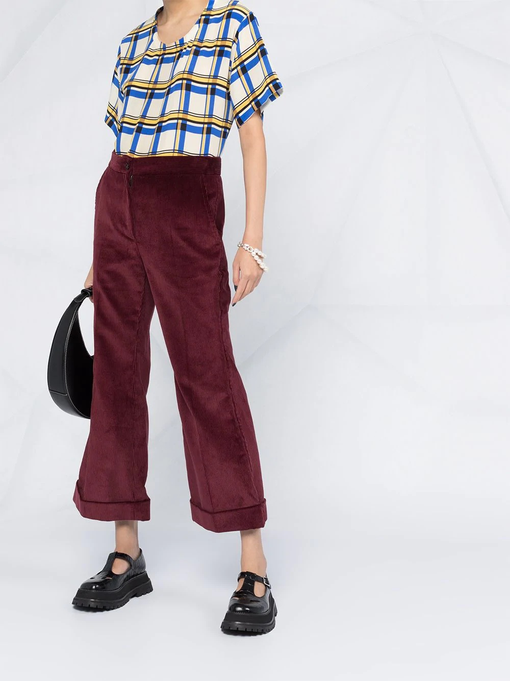 cropped corduroy trousers - 2