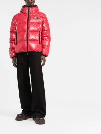 DSQUARED2 logo patch hooded jacket outlook