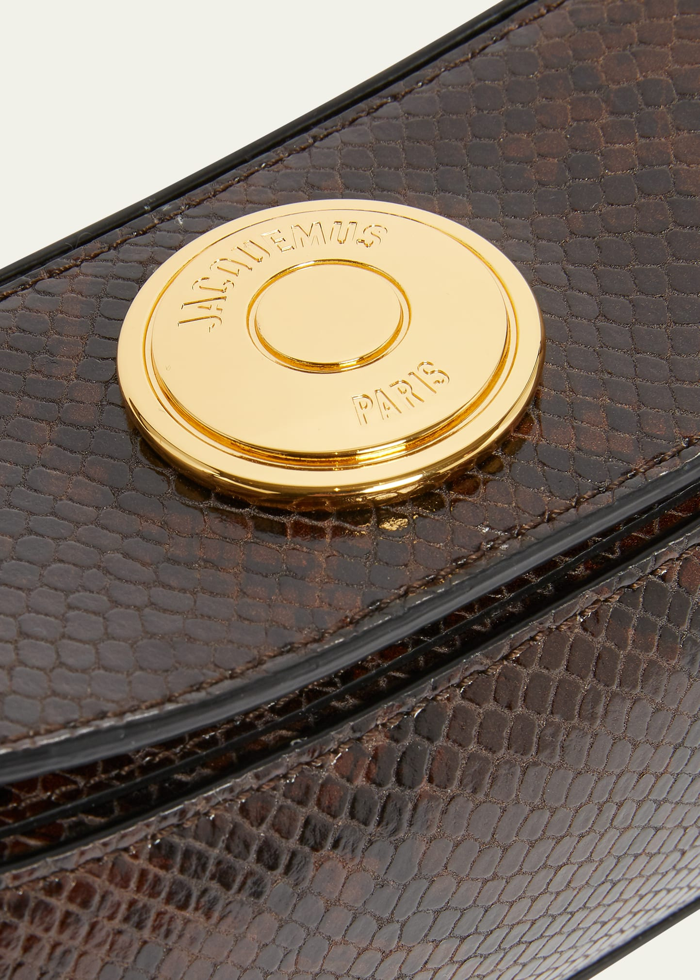 Le Calisso Snake-Embossed Leather Shoulder Bag - 5