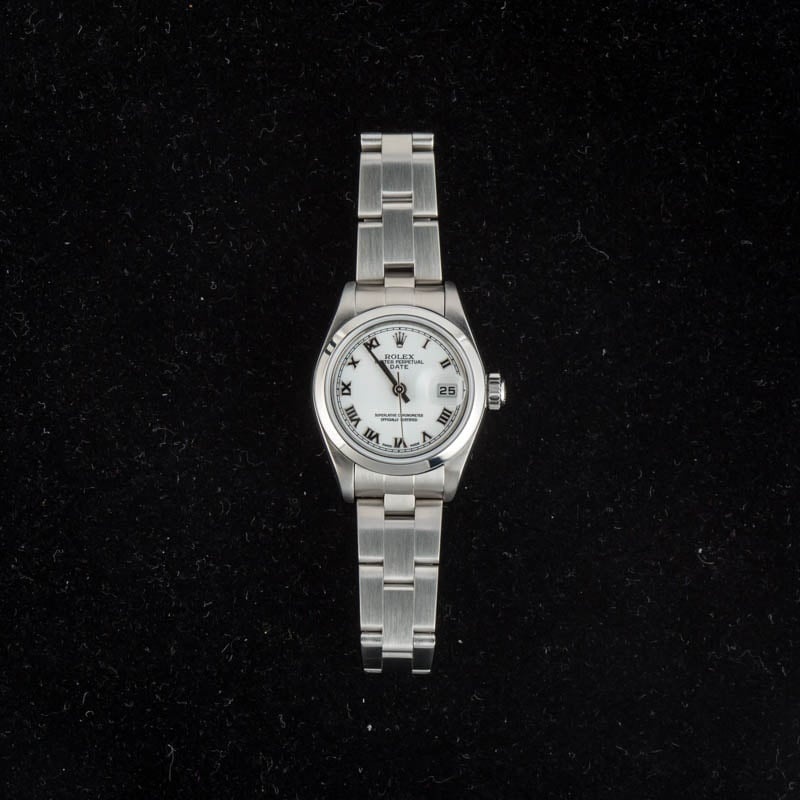 Rolex Date 79160 White Roman Dial - 6