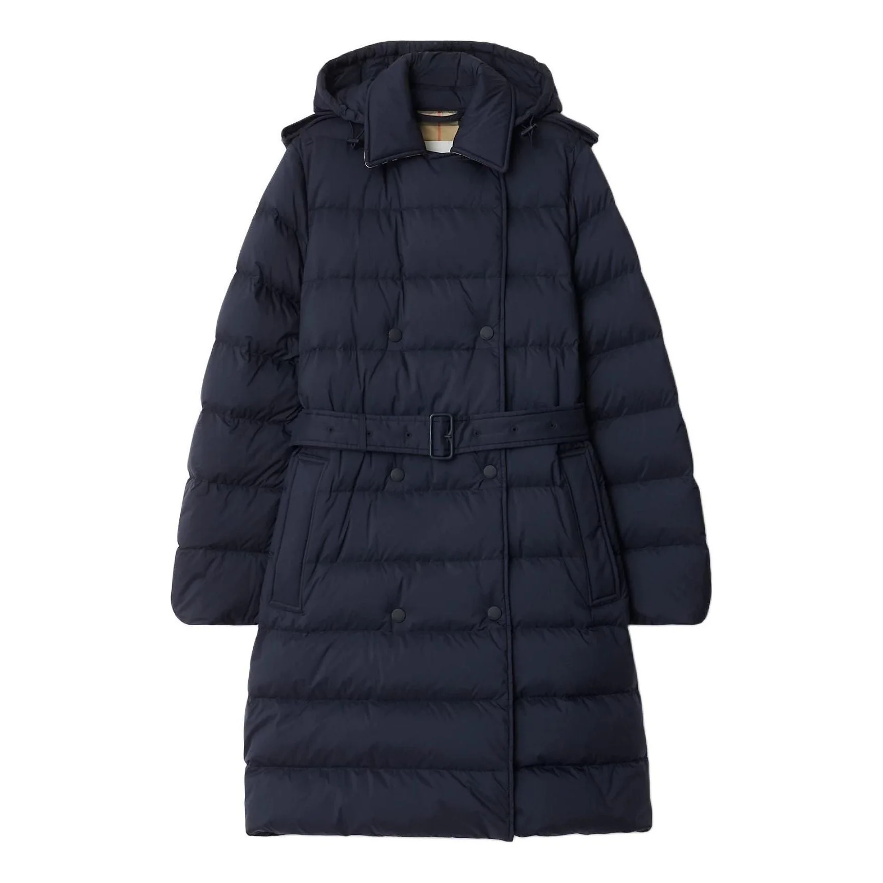 (WMNS) Burberry 25 Mid-length Nylon Hooded Puffer Coat 'Navy Blue' 81103141 - 1