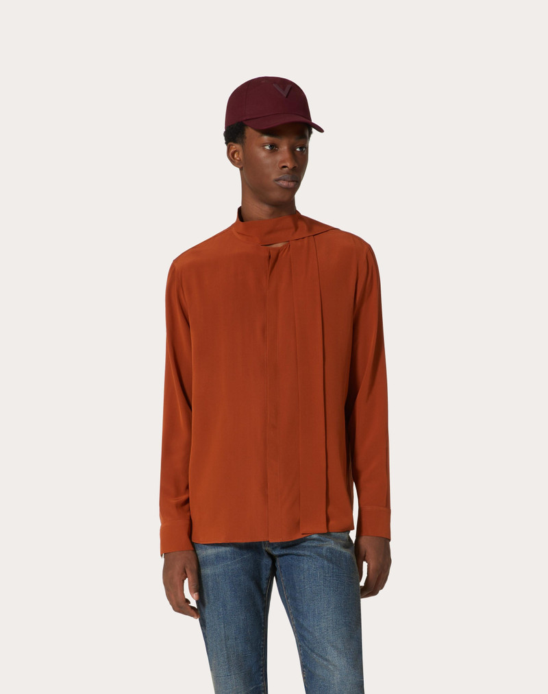 WASHED SILK SHIRT WITH NECK TIE 3