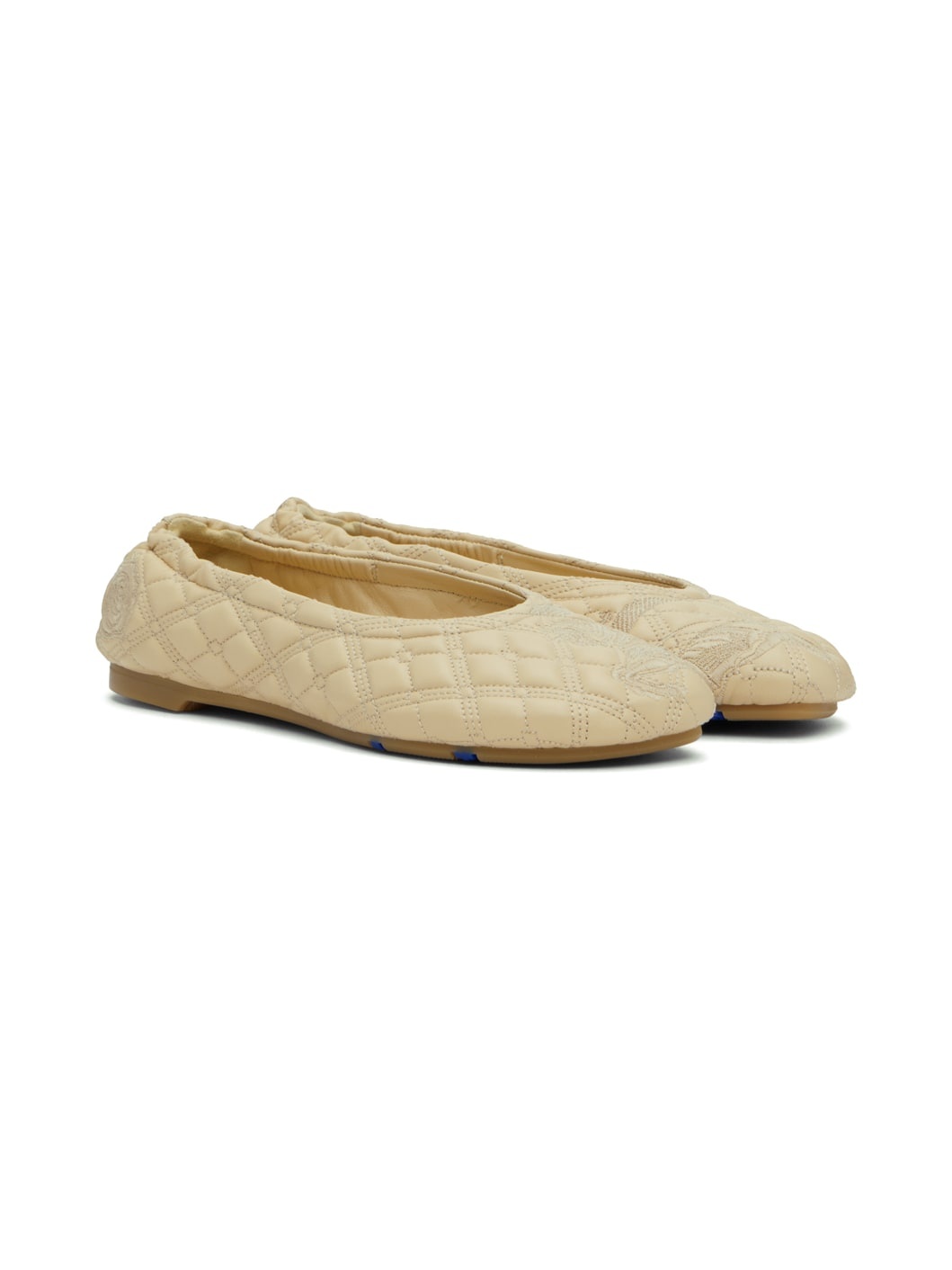 Beige Leather Sadler Ballerina Flats - 4