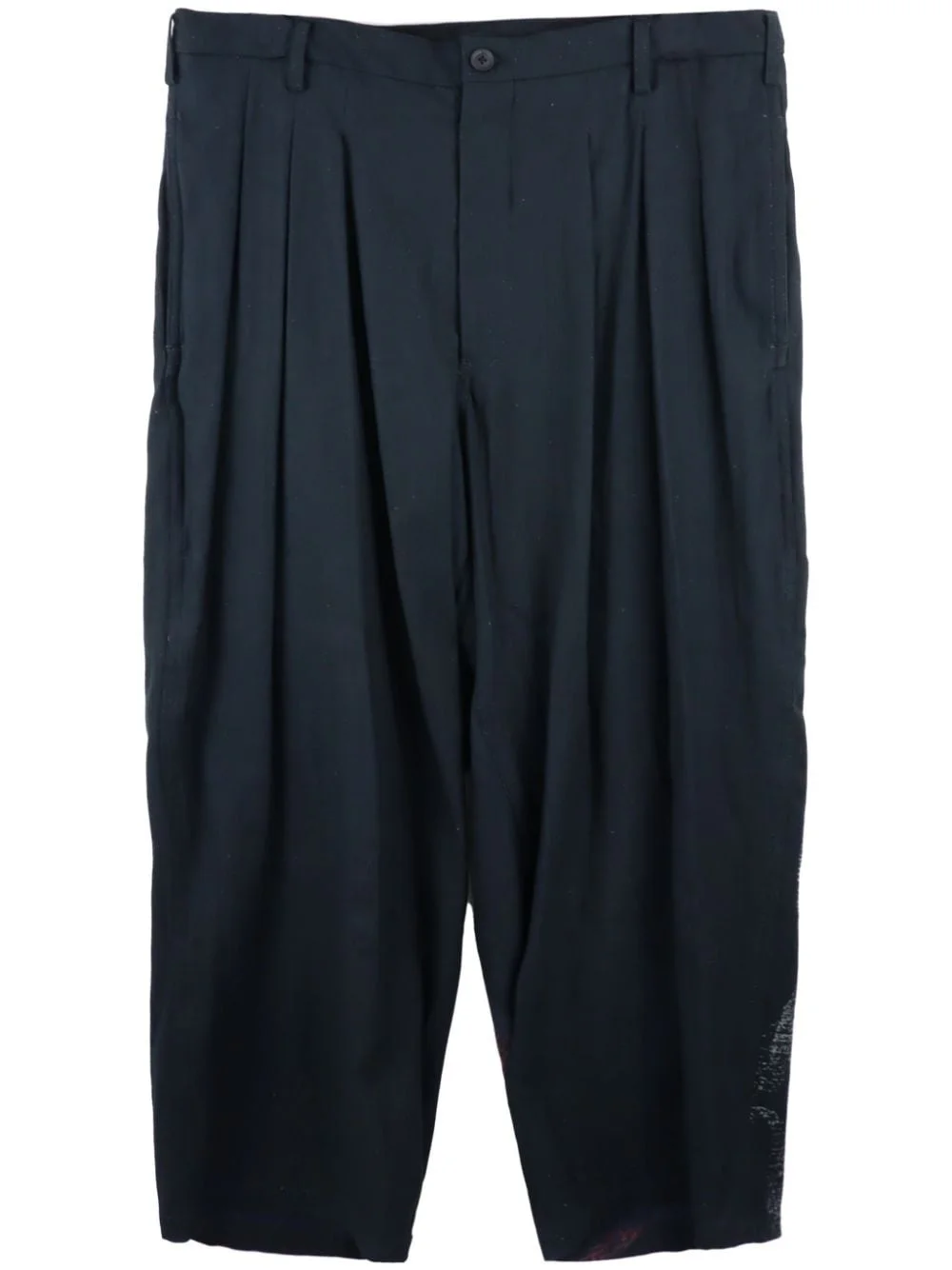 graphic-print pleated tapered trousers - 1