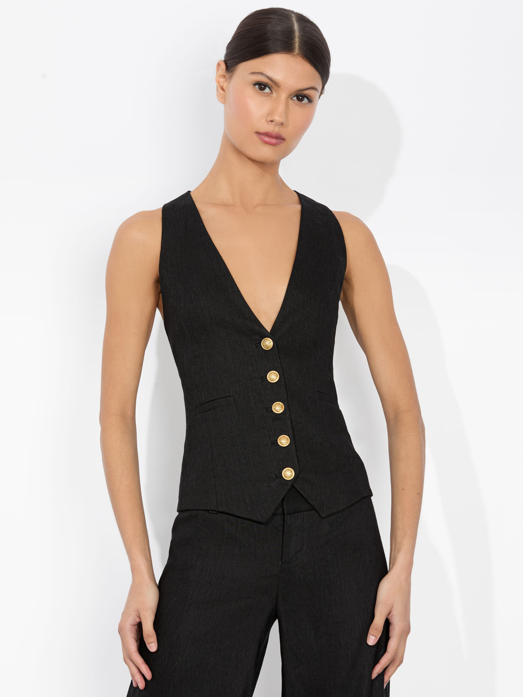 MAZIE LINEN VEST - 2