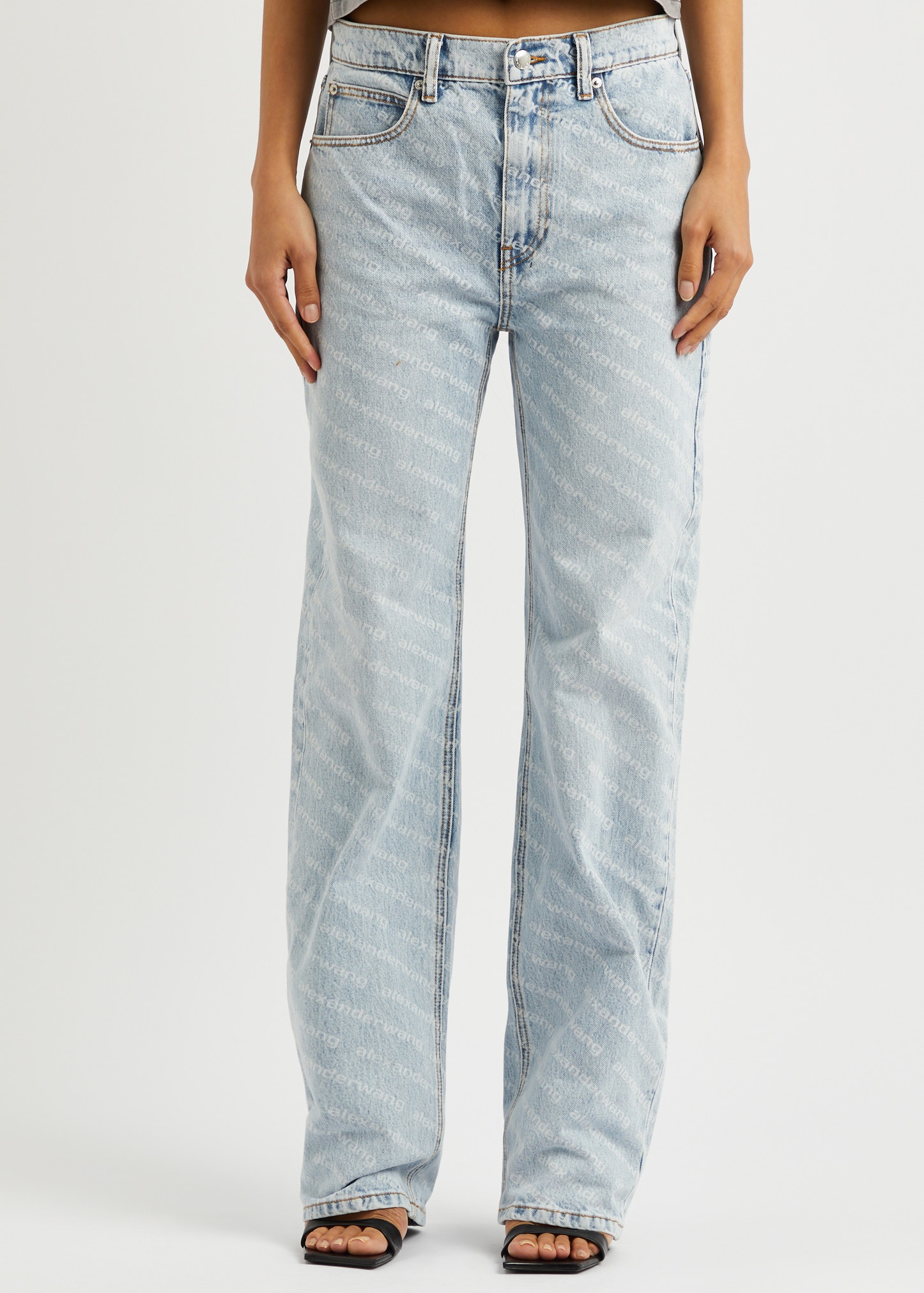 Logo-print straight-leg jeans - 2