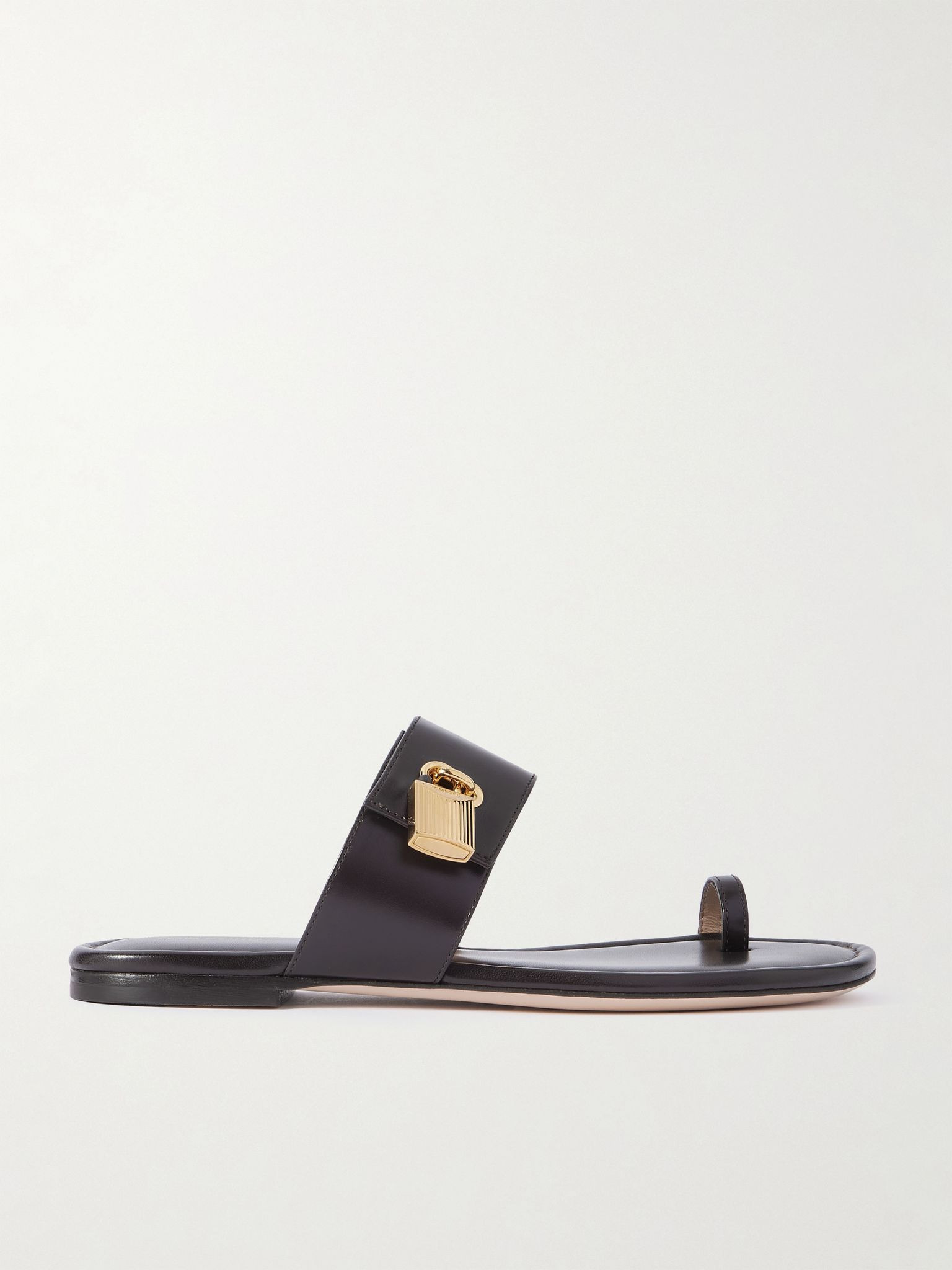 Embellished leather flats Dark brown - 1