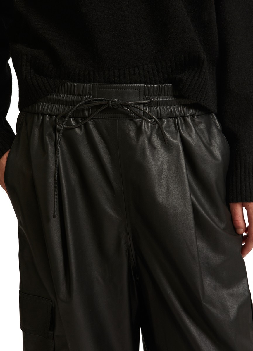 Lamb leather cargo pants - 4