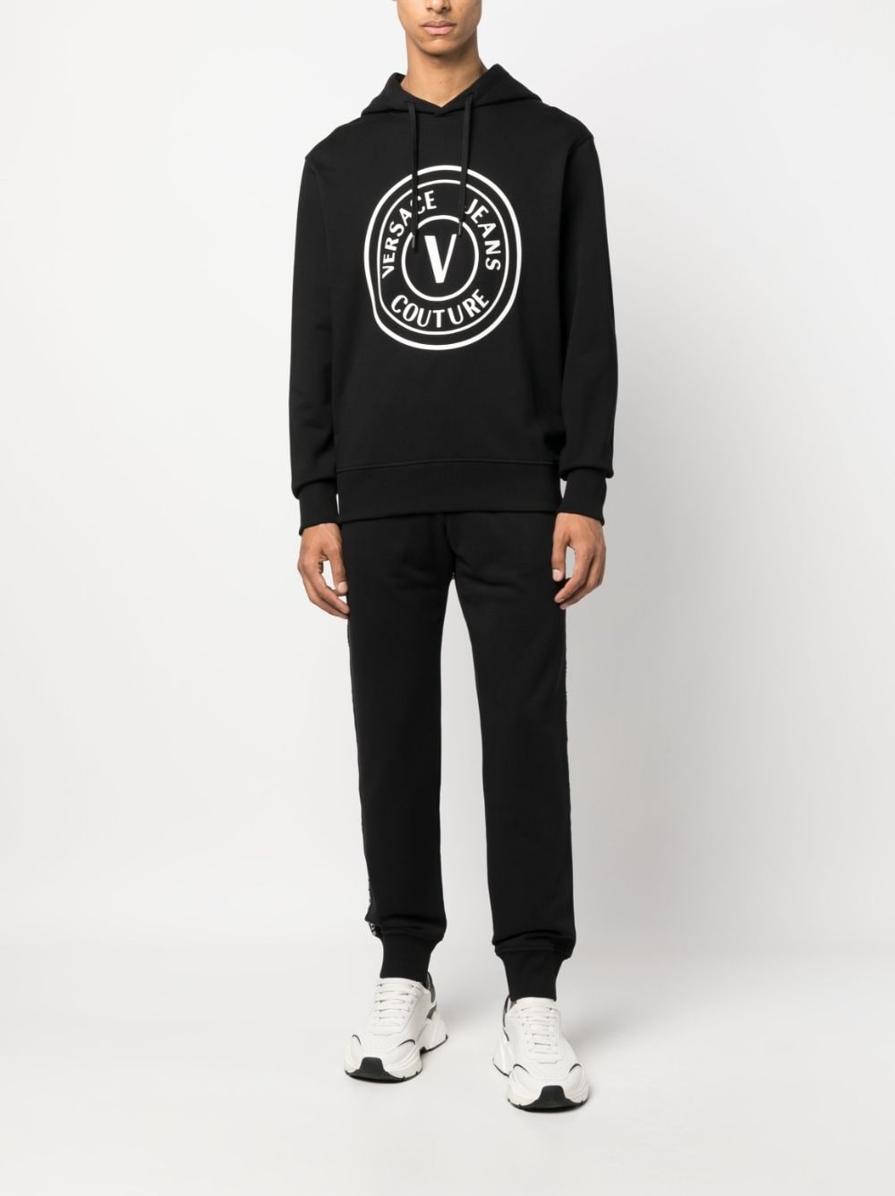 logo-print cotton hoodie - 2