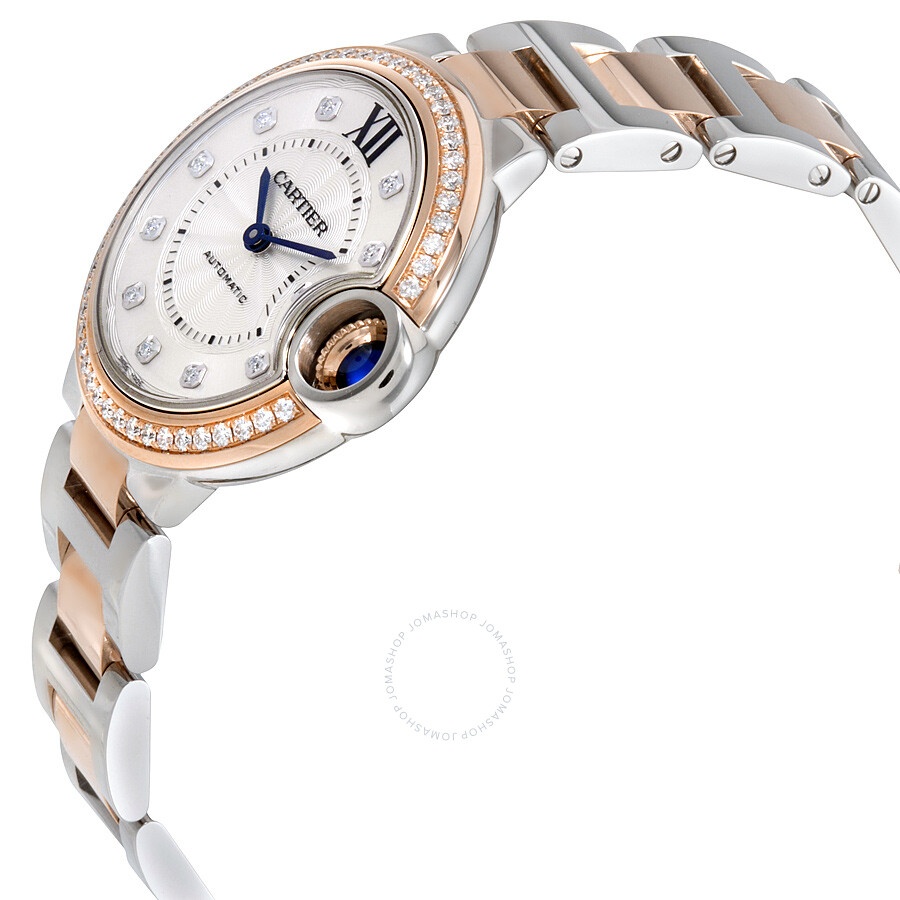 Cartier Ballon Bleu Silver Diamond Dial Steel and Rose Gold Ladies Watch WE902077 - 2