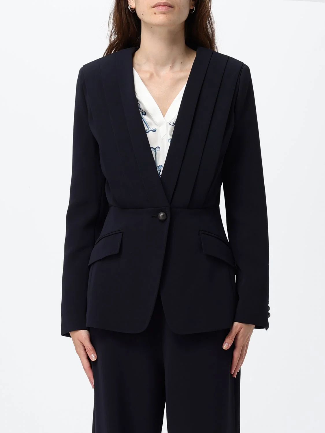 Max Mara Women Max Mara Single-Breasted Virgin Wool Slim Fit Blazer For Women - 1