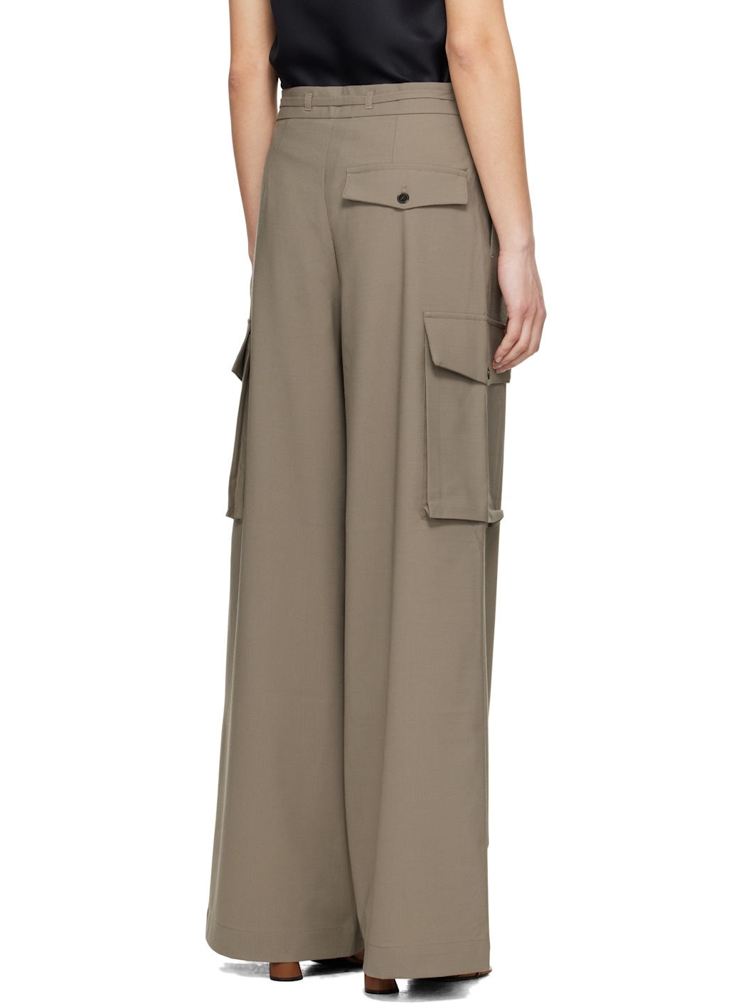 Taupe Tailored Cargo Trousers - 3