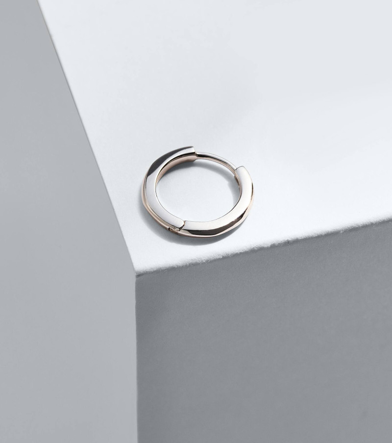 14kt white gold single hoop earring 5