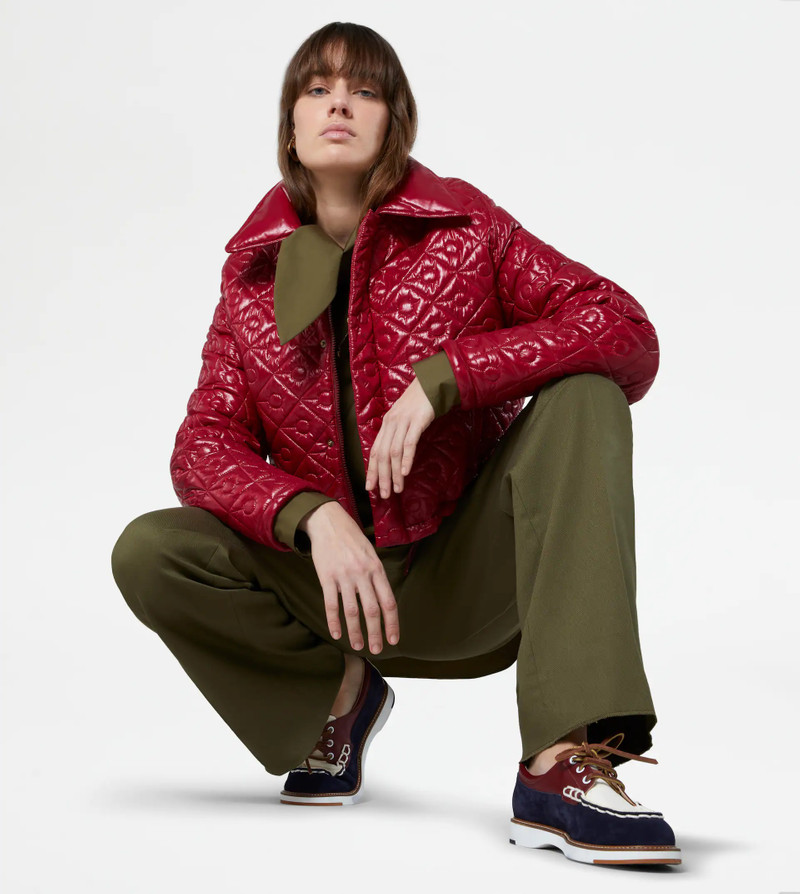 Tod's LACE-UPS IN LEATHER - WHITE, BLUE outlook