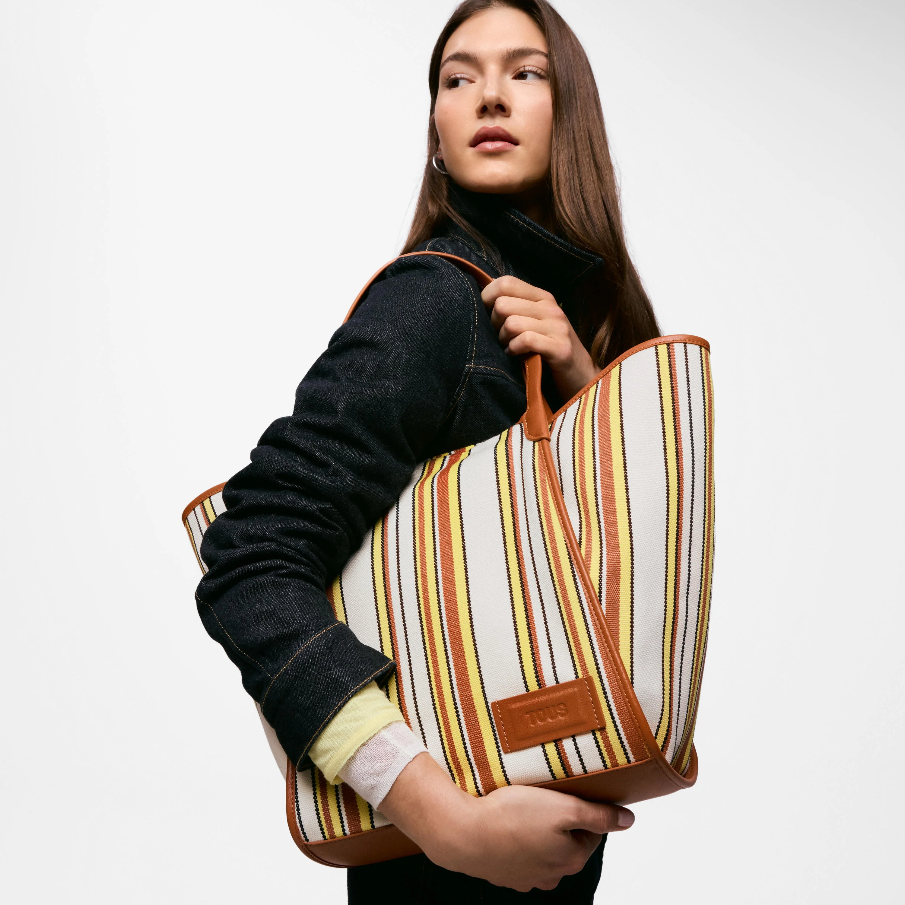 Large yellow and multicolored Tote bag TOUS Tulip - 1