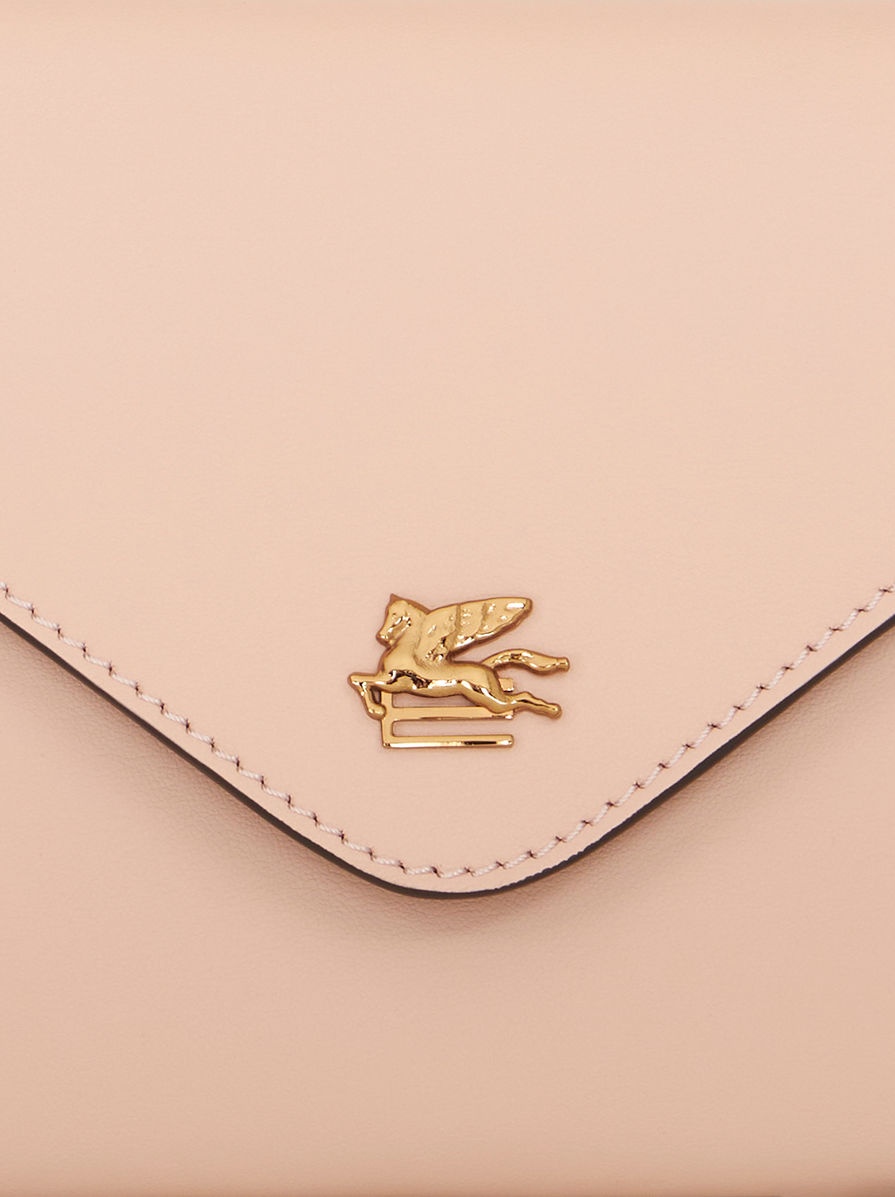 LEATHER CLUTCH BAG WITH PEGASO - 4