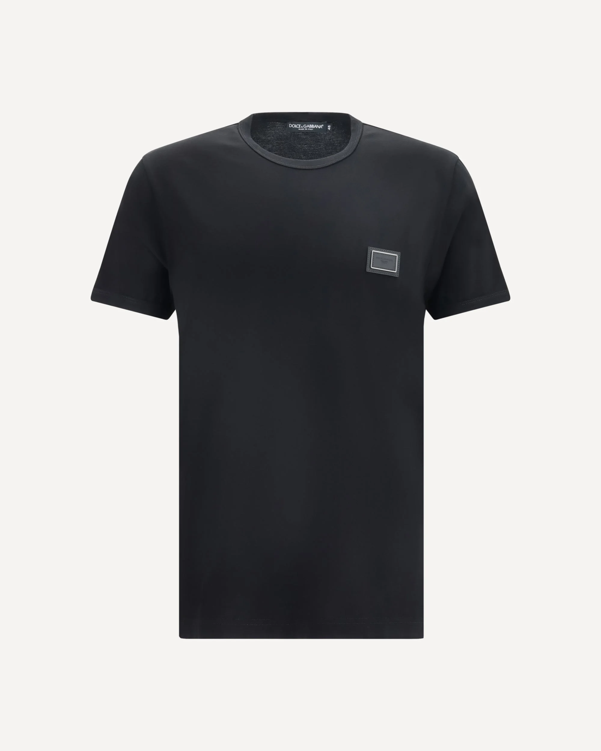 Cotton T-Shirt with logo plaque - 1