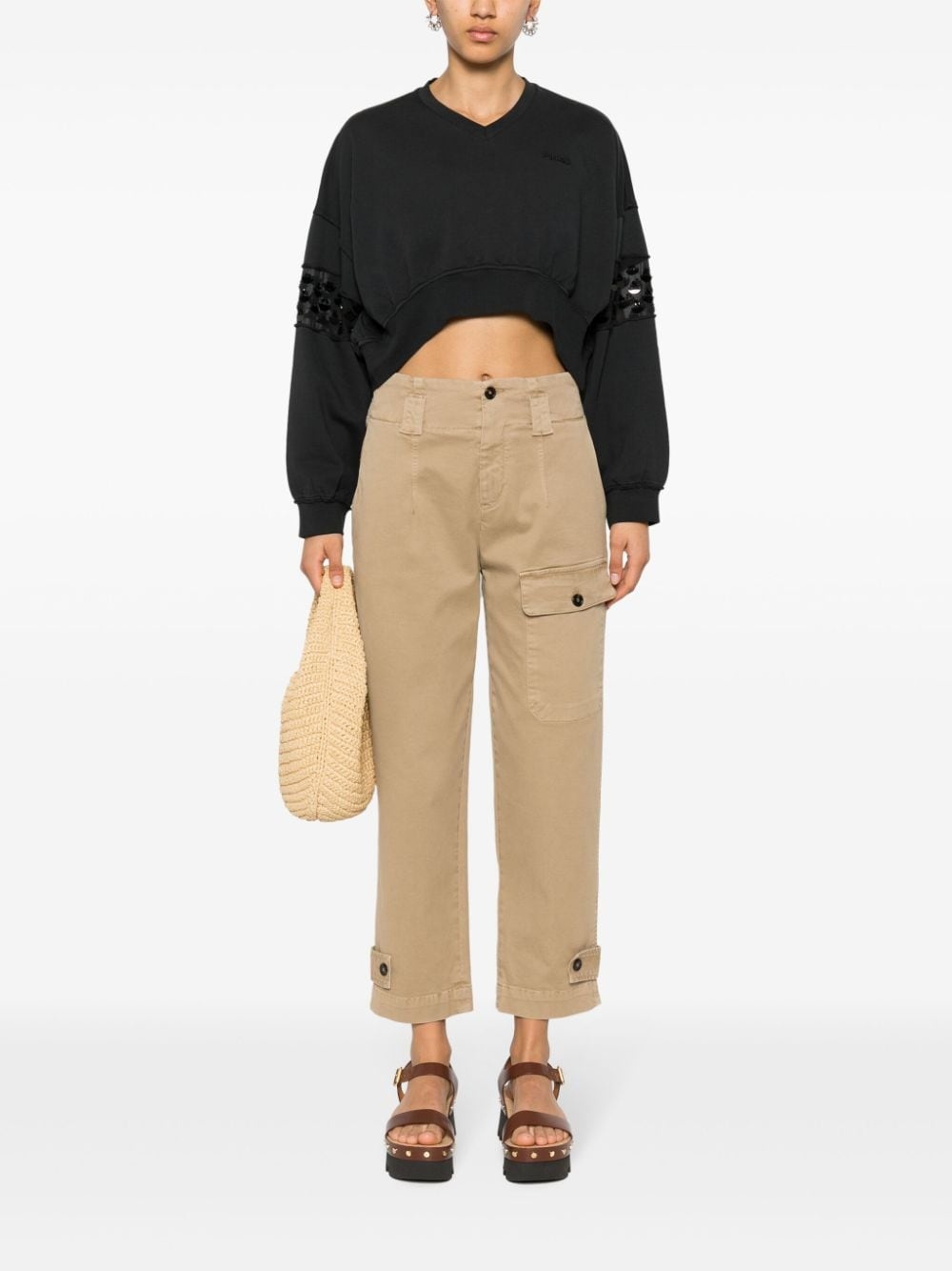 gabardine tapered trousers - 2