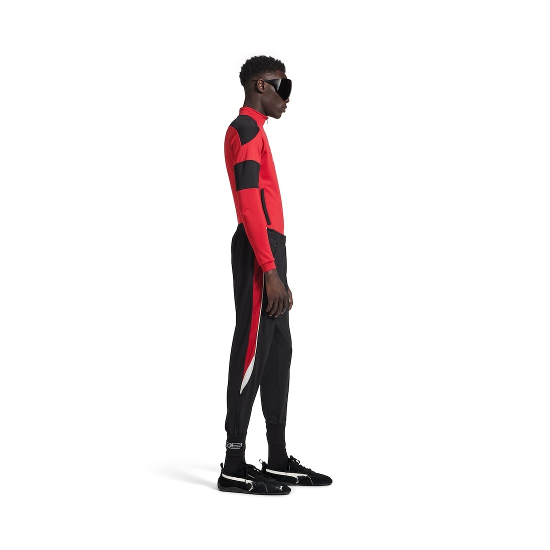 Balenciaga I Puma Fitted Tracksuit Pants in Black/red - 3
