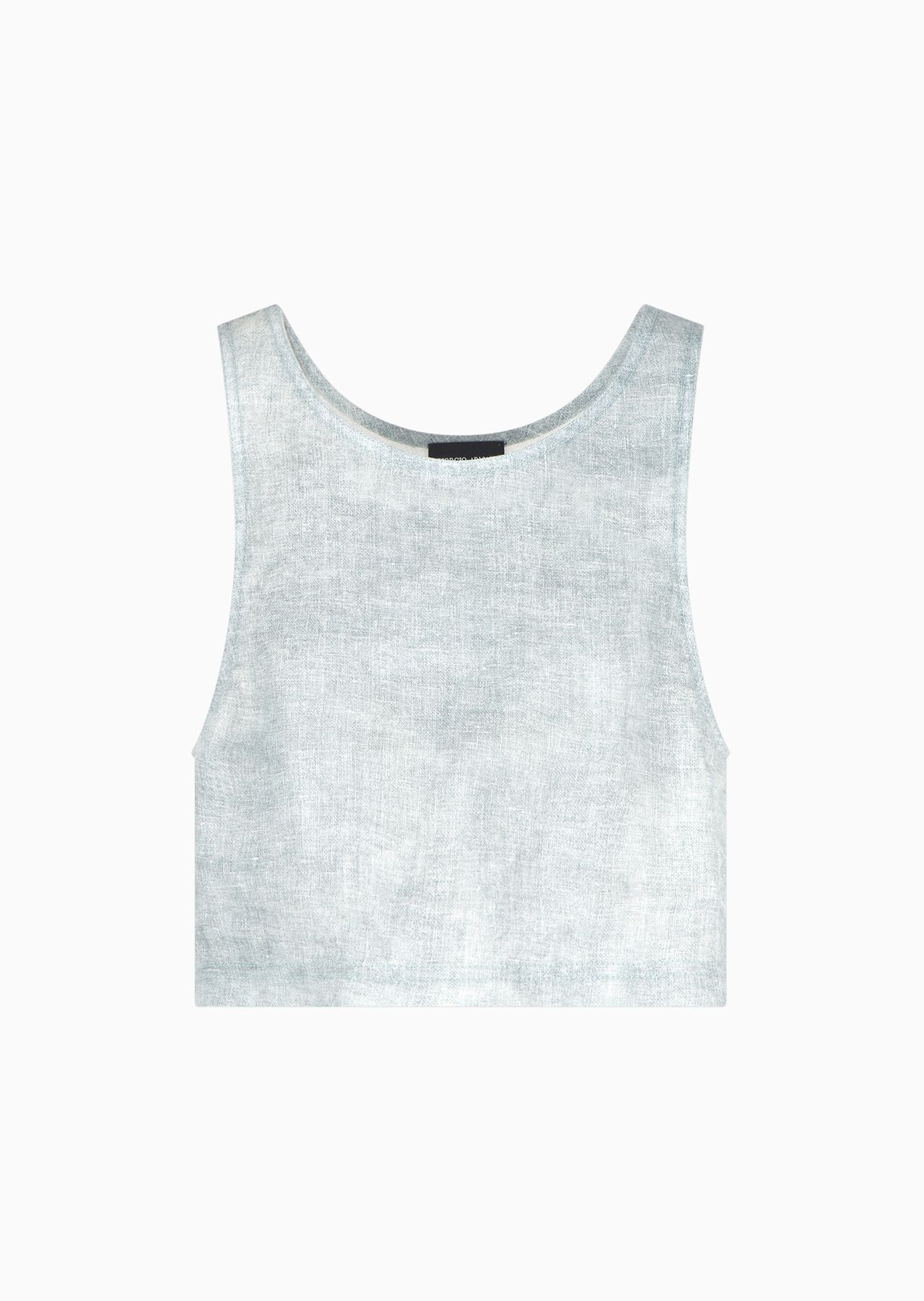 Denim Collection denim-effect linen cropped top - 1