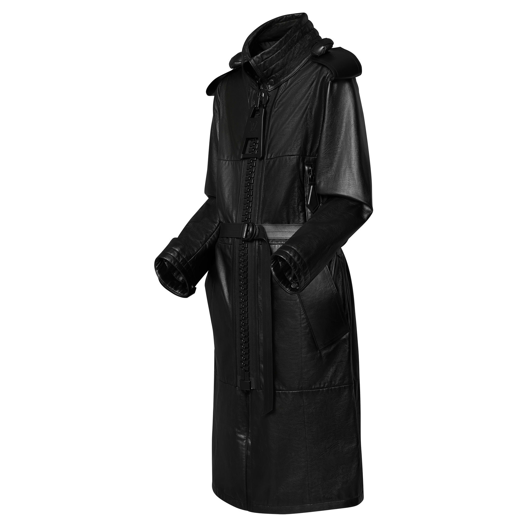 XXL Zipper Leather Coat - 2