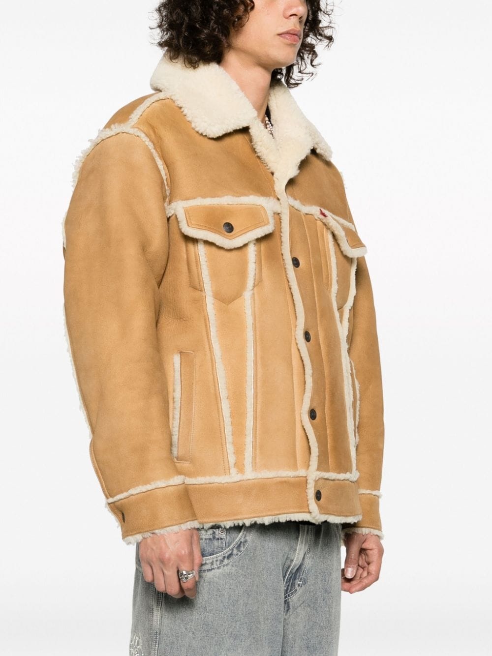 美品 PEEL&LIFT・NO FUTURE Trucker Jacket Celin RF Leather Jacket - White – Down to Earth Boutique