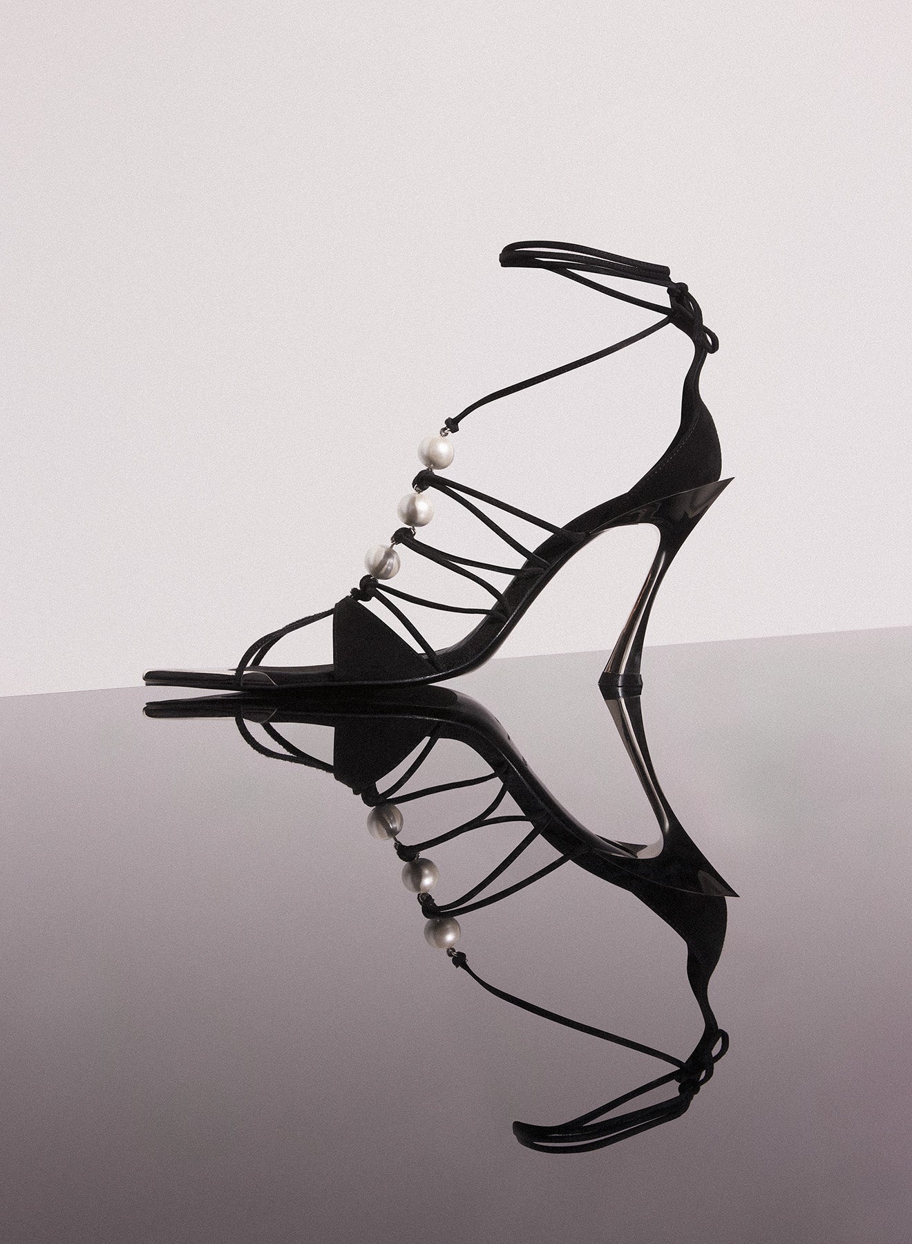 black laced fang 95 sandals - 3
