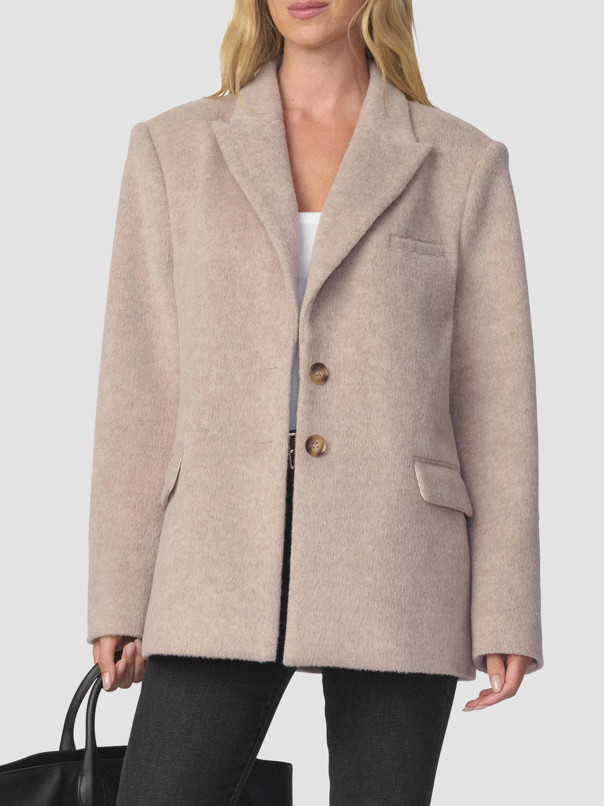 Women's The Boyfriend Blazer - Stone - 1