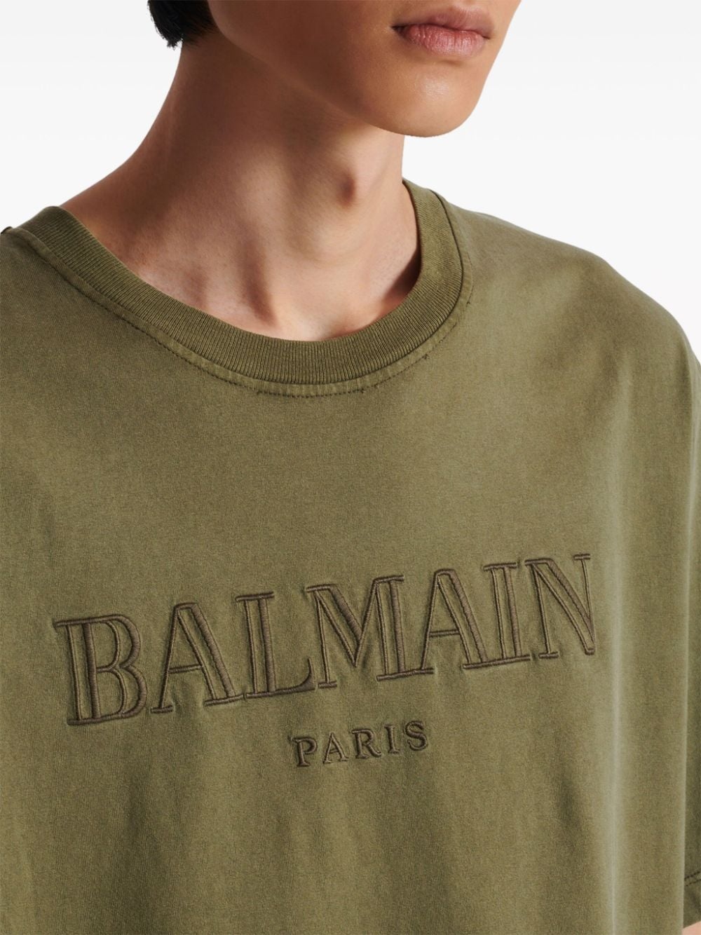 logo-embroidered cotton T-shirt - 7