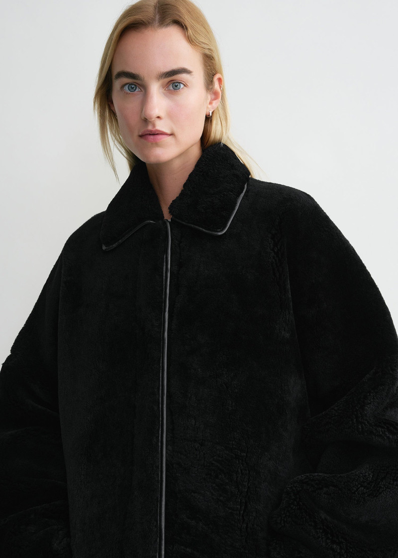Teddy shearling overshirt jacket black 5